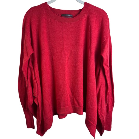 Anthropologie Merino Wool Long-Sleeve Sweater Red Orange Size M - Picture 9 of 13